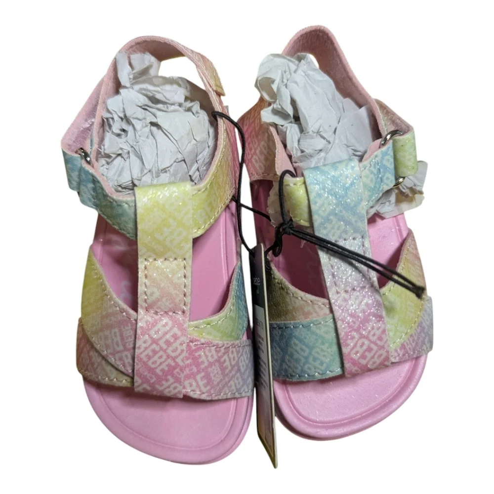 Bebe Baby Girl Sandals Sz 7/8  Straps Pink